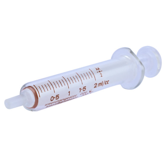 Truth Interchangeable Glass Syringe Center all Glass Tip 2ml, (Pack of 1)