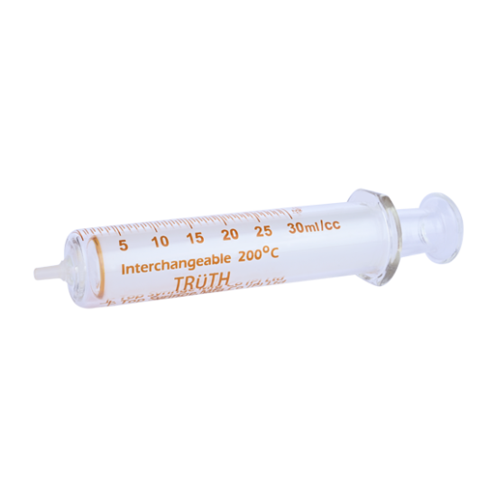 Truth Interchangeable Glass Syringe Center all Glass Tip 30ml, (Pack of 1)