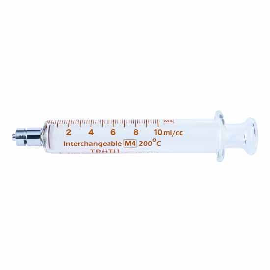 Truth Interchangeable Glass Syringe Metal Luer Lock Tip 10ml, (Pack of 1)