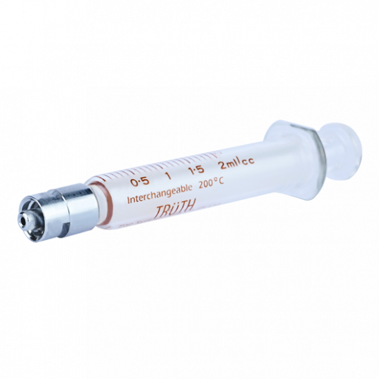 Truth Interchangeable Glass Syringe Metal Luer Lock Tip 2ml, (Pack of 1)